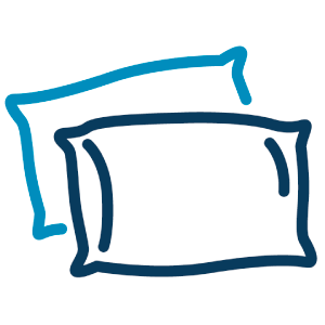 icon of pillow in blue color